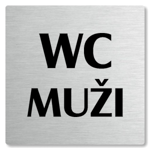 WC muži, 100x100mm, stříbrná, Nevada